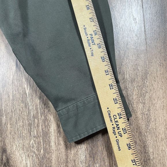 VTG Tommy Hilfiger Surplus Sz L Army Green Long Sleeve Button Up Thick Shirt - Picture 11 of 15